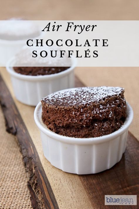 Air Fryer Souffle, Airfryer Sweet Recipes, Air Fryer Ramekin Recipes, Small Batch Air Fryer Dessert, Single Serve Desserts Air Fryer, Ramekin Air Fryer Recipes, Airfryer Souffle, Air Fryer Dessert Recipes Chocolate, Souflee Recipes Dessert