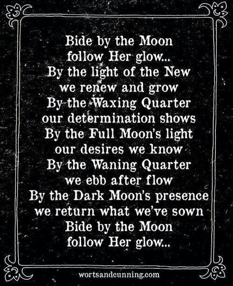 Bide By The Moon Pagan Quotes, Wicca Witchcraft, Quotes By Authors, Practical Magic, Moon Magic, Moon Goddess, Spell Book, New Moon, Book Of Shadows