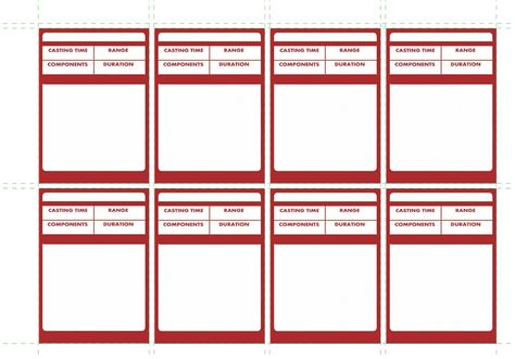 Dungeons and Dragons 5e blank spell cards Spell Card Template, D&d Spell Cards, Dnd Spell Cards Template, Dnd 5e Spell Cards, Sorcerer Spells, Dnd Printables, Dungeons Master, Dnd Cards, 5e Spell Cards