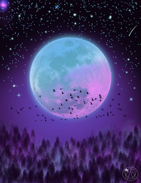 My Digital Drawing in Procreate - Tutorial from Ms. Flo @artwithflo 🌲🌲🌲 Moon Digital Drawing, Drawing In Procreate, Moon Landscape, Procreate Tutorial, Digital Drawings, Cool Diy, Digital Drawing, Celestial Bodies, Moon