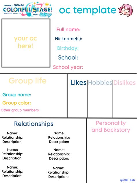 i was bored so here is a pjsk oc template, feel free to use it! Oc Intro Template, Oc Lore Template, About My Oc Template, Project Sekai Oc Template, Pjsk Oc Generator, Oc Creator Template, Oc Relationship Template, Pjsk Oc Template, Pjsekai Template