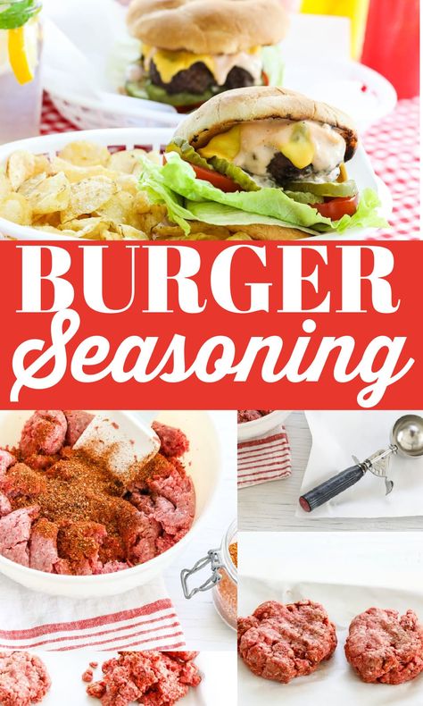 Seasoning For Hamburger Patties, Burger Seasoning Recipe, Hamburger Seasoning Recipe, Grilled Hamburger Recipes, Best Burger Seasoning, Burger Recipes Seasoning, Grilled Hamburgers, Cookout Recipes, Restaurant Foods