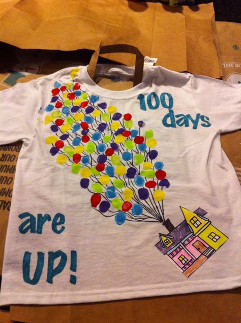 100 days of school! Pixar's Up! 100ty Day Of School Shirt, 100 Day Shirt Ideas, 100days Of School Shirt, 100 Días De Clases, 100th Day Of School Crafts, 100 Day Of School Project, 100 Days Of School Shirt, Adventure Is Out There, Classroom Freebies