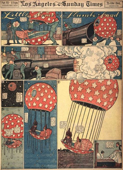 Nemo In Slumberland, Winsor Mccay, Little Nemo In Slumberland, Balaeniceps Rex, Hot Air Balloon Rides, Comic Panels, Comic Illustration, Vintage Comics, Comic Covers