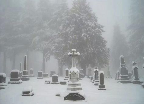 Cemeteries Photography, Grave Stones, Cemetery Headstones, Beautiful Snow, Old Cemeteries, Cemetery Art, Watercolor Projects, Southern Gothic, Winter Aesthetic