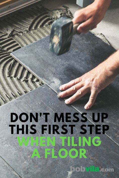 Tile Underlayment: Don’t Mess Up This First Step When Tiling a Floor Diy Floor Tile Installation, How To Tile A Floor, Laying Tile Floor, Tiling Floor, Tiling Ideas, Installing Tile Floor, Black Tile Bathrooms, Tile Floor Diy, How To Lay Tile