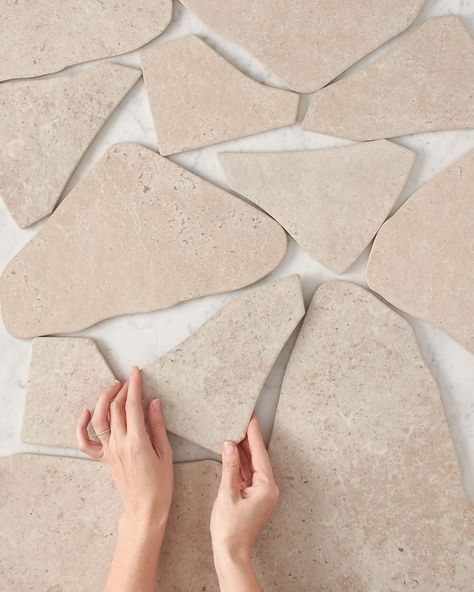 You have asked for it and we have delivered. 🙌 Introducing our new Clovelly Travertine Look Crazy Paving tile. This warm toned crazy pave will look amazing in any Coastal or Mediterranean home. We have updated the shape of our crazy paving tiles as well to make them better and easier to tile. These are in stock and ready to ship ❤️ #crazypaving #travertine Crazy Pave, Paving Tiles, Crazy Paving, Mediterranean Home, Tile, Ceramics, Instagram