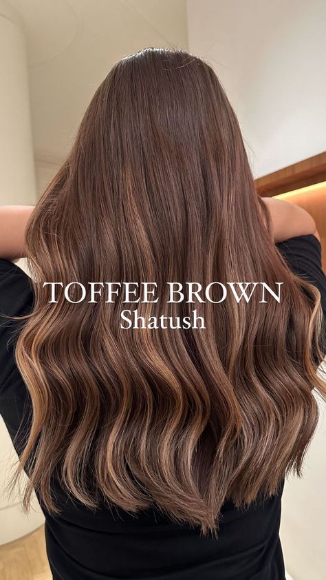 DW CREATIVE GROUP | TOFFEE BROWN 🐻✨🤎 Shatush 🤌🏻 is a technique that does not require frequent bleaching, as the highlights are delicately distributed below the… | Instagram Toffee Brown Hair Color, Toffee Brown Hair, Brown Hair Without Bleach, Toffee Hair Color, Shatush Hair, Hair Color Names, Global Hair Color, Global Hair, Haircuts Straight Hair