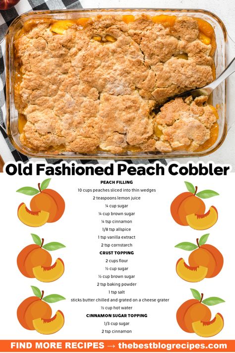 This Peach Cobbler Recipe is an easy and adaptable dessert that tastes delicious with fresh, frozen, and even canned fruit! It’s the perfect dessert for any occasion! Betty Crocker Peach Cobbler, Canned Peach Cobbler Recipe Southern, Mini Cobbler Recipes, Peach Cobbler Easy Canned With Pie Crust, Old Fashion Desserts, Southern Style Peach Cobbler, Homemade Peach Cobbler Recipe, Can Peach Cobbler, Canned Peach Cobbler Recipe