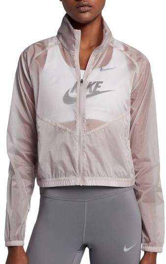 Nike Transparent Gem Women's Running Jacket #fitness #activewear #motivation #workout Modest Sportswear, Armor Women, Running Attire, Gym Dress, Nike Running Jacket, Womens Running Jacket, Adidas Store, Outdoor Look, Lady Jacket