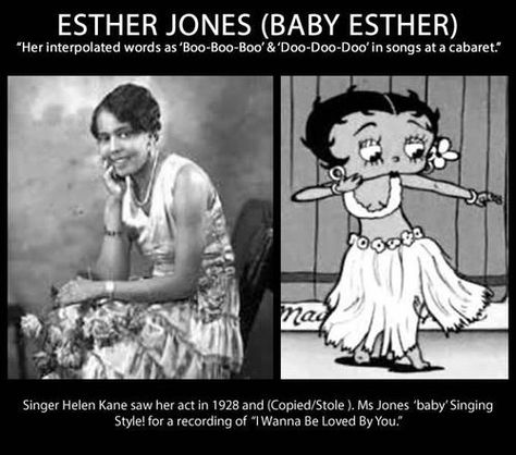 Esther Jones AKA Baby Esther. The Original "Betty Boop" was a beautiful African American female EntertaIner, whos voice and act was copied by many and lead up to the cartoon. Esther Jones Betty Boop, Black And White Betty Boop, Esther Jones, Baby Esther, White Character, Betty Boop Music, African American History Books, American Female, African American Literature