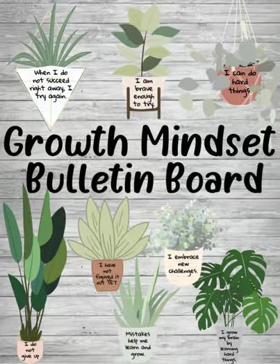 Growth Mindset Boho Bulletin Board by Teaching with April Showers Good Vibes Bulletin Board, Grow Bulletin Board Ideas, Plant Bulletin Board Ideas, Notice Board Decoration Ideas For School, Plant Bulletin Board, Classroom Bulletin Boards High School, Kudos Board, Nature Classroom Theme, Ra Bulletin Board Ideas