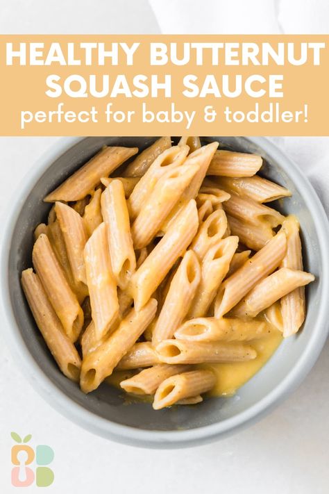 Healthy Butternut Squash Pasta Sauce - Baby Led Bliss Butternut Squash Blw, Butternut Squash For Baby, Baby Pasta Sauce, Butternut Squash Baby Food, Squash Pasta Sauce, Squash Sauce, Butternut Squash Pasta Sauce, Blw Recipes, Butternut Recipes