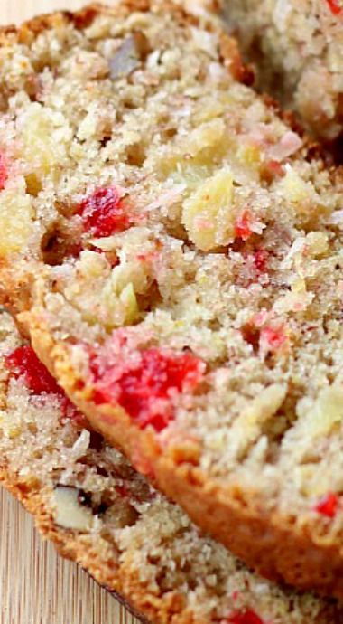 Hawaiian Banana Nut Bread Fruit Quick Bread Recipes, Healthy Easy Brunch Ideas, Fruit Basket Cake Recipe, Flavored Breads, Fruit Basket Cake, Strawberry Mug Cake, Hawaiian Banana Bread Recipe, Recipe Banana Bread, Strawberry Mug