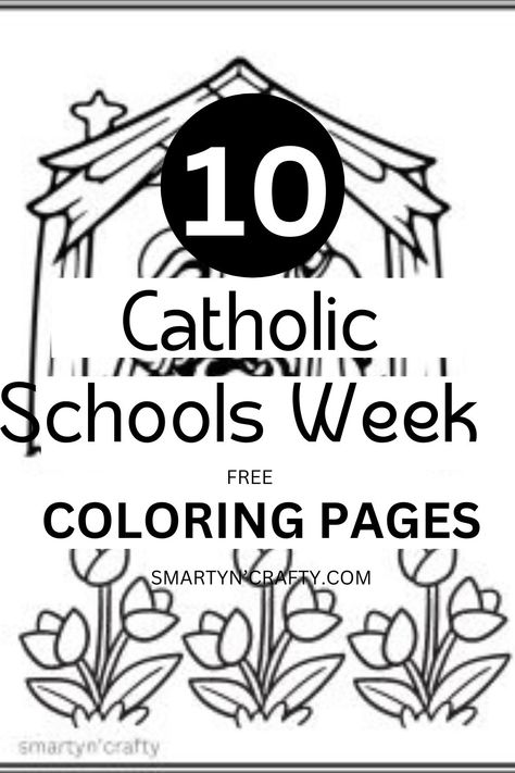 Catholic Schools Week Activities, High School Science Experiments, School Science Experiments, Catholic Schools Week, Social Studies Projects, Catholic Education, School Coloring Pages, School Week, Colouring Page