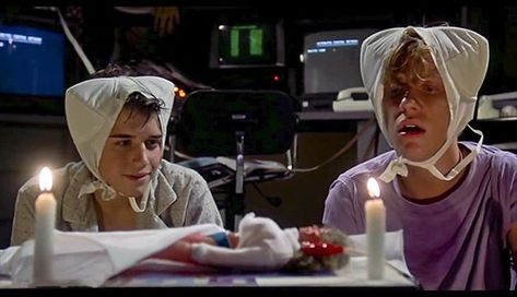 Wyatt: By the way why are we wearing bras on our heads? - Gary: Ceremonial. - Its Flashback 80s Night At The Aristocrat With Weird Science! - #Malakas #AnthonyMichaelHall #JohnHughes #WeirdScience  #AreYouReadyForTheSummer #Film #Filmmaking #Filmmakers #Writing #Screenwriting #HerosJourney #Comedy #Drama #HoorayForHollywood #OnceMoreWithFeeling #ClassicHollywood #GoldenHollywood #UnpackYourAdjectives#WriteAtYourOwnPeril Weird Science Movie, John Hughes Films, Science Movies, John Hughes Movies, Kelly Lebrock, Anthony Michael Hall, Requiem For A Dream, John Hughes, 90s Movies