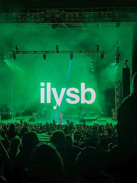 Bright green stage and lights with a large audience. Background of the state reads ilysb Ilysb Lany, Denver Co, Lany, Denver, I Can, Neon Signs, Concert, Green, Quick Saves