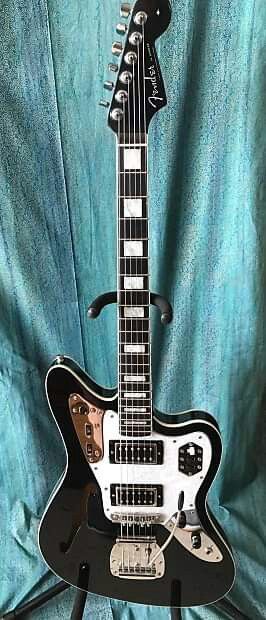 Fender Jaguar Thinline.... . Jaguar Guitar, Dream Guitar, Guitar Chord Progressions, Sg Guitar, Esp Guitars, Prs Guitars, Acoustic Guitar Music, Guitar Photos, Custom Electric Guitars