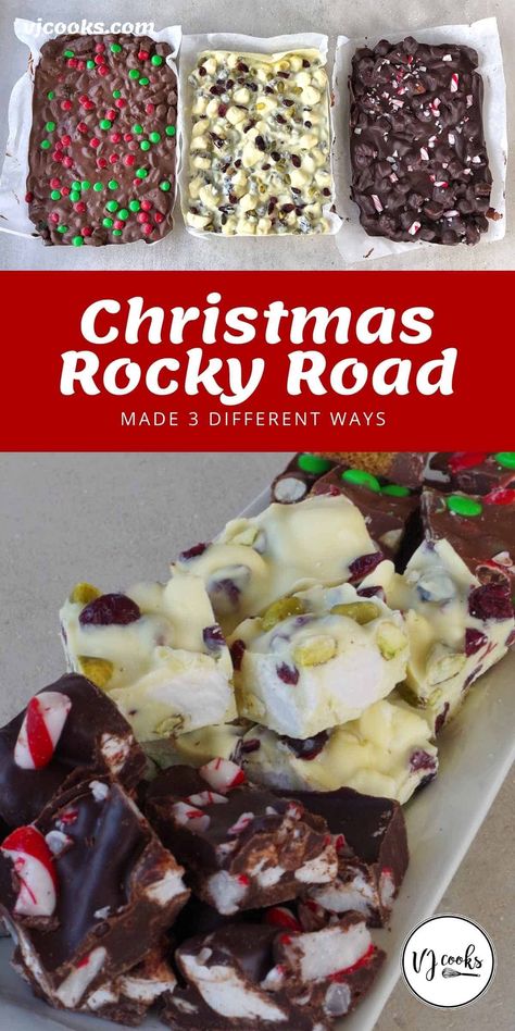 Give the gift of delicious homemade Christmas Rocky Road this holiday season. With 3 different flavours to choose from, there's something for everyone. Rocky Road Trifle, Rocky Road Ideas, Christmas Rocky Road Recipe, Christmas Wreath Dessert, Rocky Road Christmas, Best Rocky Road Recipe, Gluten Free Rocky Road, Homemade Rocky Road, Christmas Rocky Road