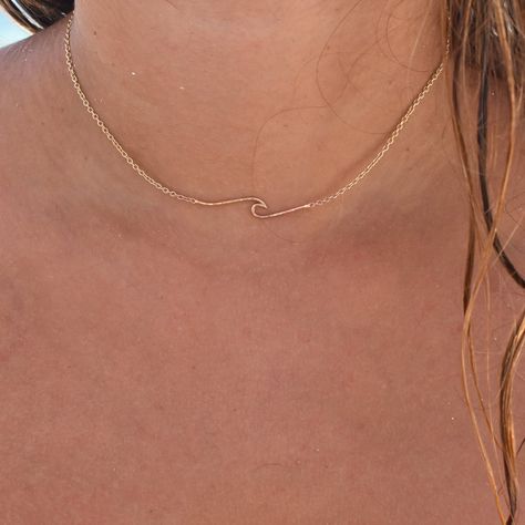 Waves Necklace, Tropical Jewelry, Wave Necklace, Make Waves, Dope Jewelry, Classy Jewelry, Minimal Jewelry, Jewelry Lookbook, Ocean Wave