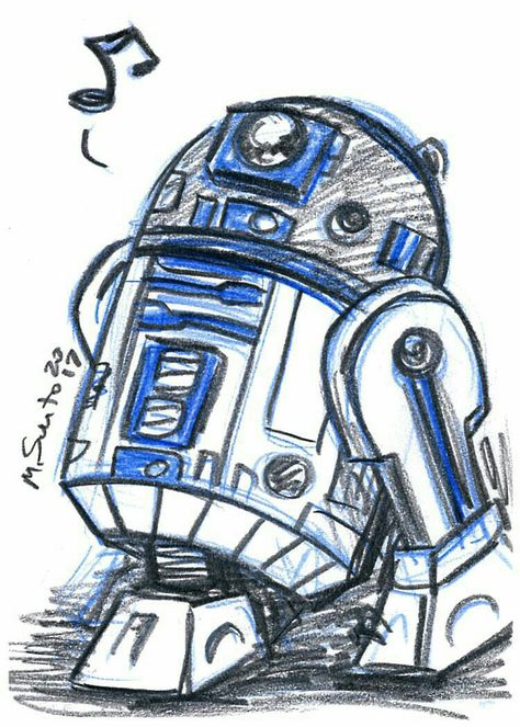 R2d2 Art, Star Wars Art Drawings, Star Wars Painting, Sketch Cards, Star Wars R2d2, Star Wars Drawings, Disney Art Drawings, 흑백 그림, R2 D2