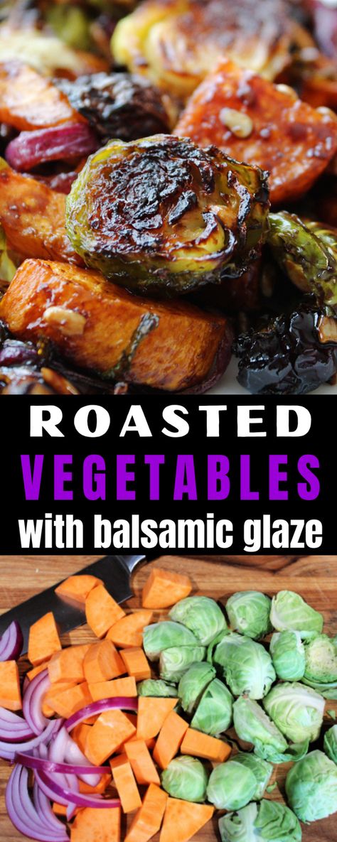 Balsamic Glazed Vegetables, Balsamic Roasted Sweet Potatoes, Brussels Sweet Potato Cranberry, Brussels And Carrots Roasted, Roasted Beets Sweet Potatoes Brussels Sprouts, Beets And Brussel Sprouts Recipe, Roasted Vegetables With Balsamic Glaze, Balsamic Glazed Roasted Vegetables, Roasted Beets And Brussel Sprouts Recipe