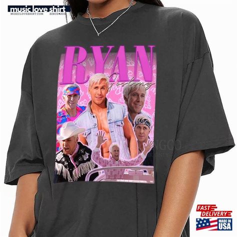 Ryan Gosling Vintage Bootleg Tee Barbie Sweatshirt T-Shirt Check more at https://musicloveshirt.com/product/ryan-gosling-vintage-bootleg-tee-barbie-sweatshirt-t-shirt/ Vintage Graphic Shirt, Barbie Sweatshirt, Vintage Barbies, Movie 2023, Whimsical Fashion, Movie Shirts, Ryan Gosling, Barbie Movies, Vintage Graphic