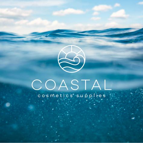 Ocean Branding Design, Pool Branding, Sea Logo Design, Ocean Branding, Video Logo Design, Coastal Logo, Logo Design Aesthetic, Surf Logos, Beach Branding