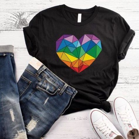 Celebrate Polyamory with our vibrant Poly Pride Tee - ZNF08! Show your love and acceptance for multiple relationships with this stylish and comfortable tee. Perfect for Pride events or everyday wear. Join the movement today! #PolyPride #LoveIsLove #Polyamory Poly Pride, Lesbian Shirt, Pride Lesbian, Lesbian Shirts, Lgbt T Shirts, Lgbt Shirts, T Shirt Painting, Pride Outfit, Painted Clothes