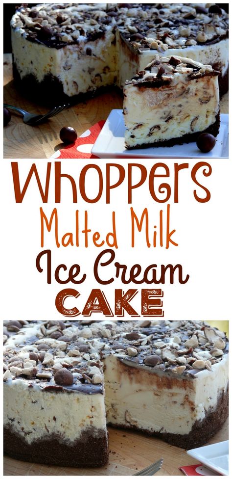 Whoppers Malted Milk Ice Cream Cake Icebox Cakes, Almond Pound Cakes, Ice Cream Cakes, Coconut Dessert, Milk Ice Cream, Easy Ice Cream, Brownie Desserts, Malted Milk, Summer Meals