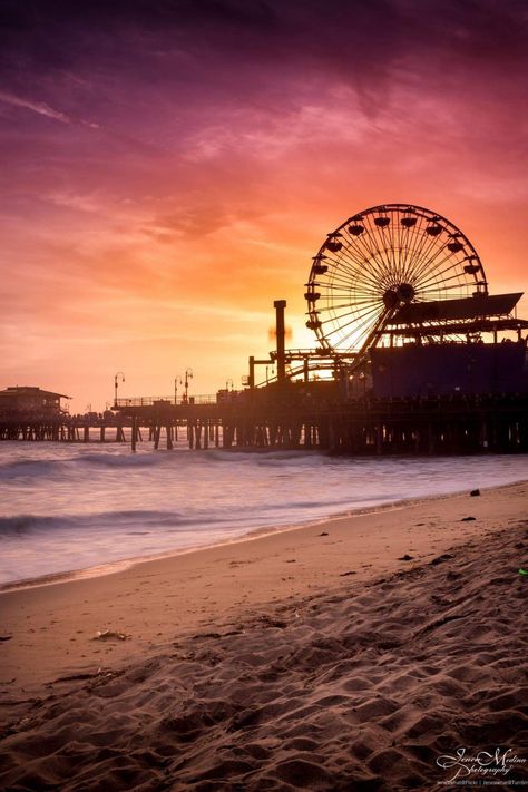 Pier Santa Monica, Santa Monica Los Angeles, California Wallpaper, Santa Monica Beach, Outdoors Tattoo, Scenic Photos, Santa Monica Pier, Sunset Wallpaper, California Dreaming