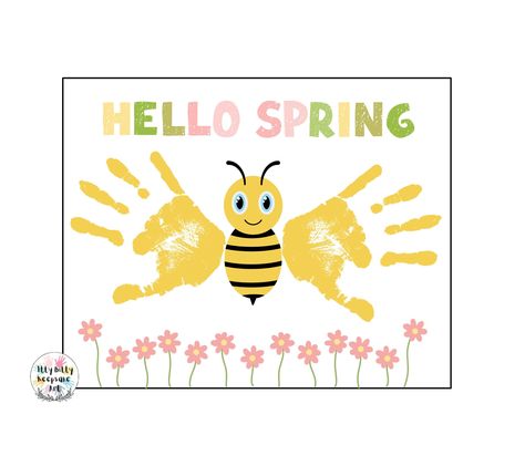 Spring Bee Handprint Craft Art Printable Template / Spring Crafts / Bee Handprint Bee Handprint, Bumble Bee Crafts, Handprint Printable, Bumble Bee Craft, Spring Crafts Preschool, Spring Template, Spring Preschool, Daycare Activities, Handprint Craft