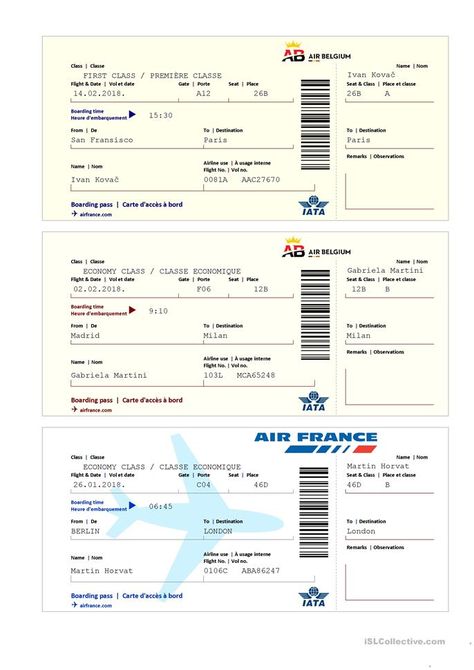 Billet d'avion - Français Fle Fiches Pedagogiques Ticket Avion, Script Doctor, Roi Arthur, Language Goals, Passport Online, Ticket Design, Text Tool, Rare Words, Flight Ticket