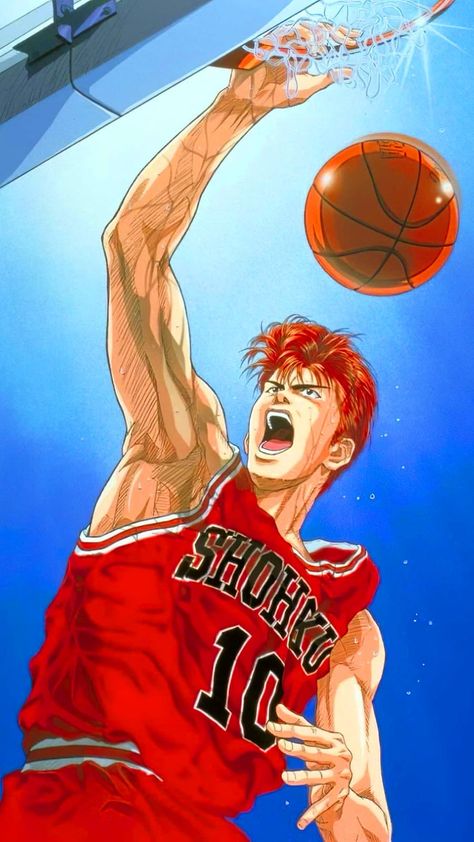 Basketball Manga, Cool Basketball Wallpapers, Slam Dunk Manga, Slam Dunk Anime, Basketball Anime, Detective Conan Wallpapers, Anime Pixel Art, Cool Anime Wallpapers, Old Anime