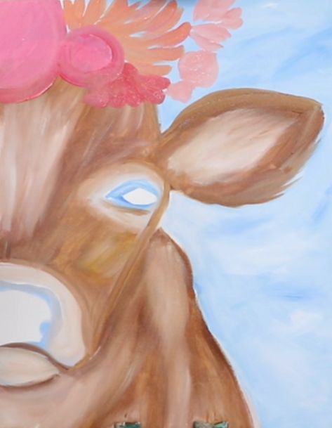 Spring Cow Step-by-Step | wendyanderson.art Cow With Flowers, How To Paint A Cow Step By Step, Cow Acrylic Painting, Cow Paintings On Canvas, Highland Cow Painting, Acrylic Art Projects, Cow Pictures, Simple Canvas Paintings, Cow Painting