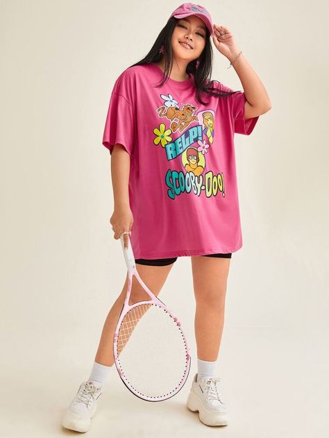 Oversized Cartoon Print Graphic Tee, 90s Style Summer T-shirt With Cartoon Print, Scooby Doo Tshirt Design, Scooby Doo Sweatshirt, Scooby Doo Graphic Tee, Hen Do Outfits, Nickelodeon Cartoons, Drop Shoulder Tee, Hen Do