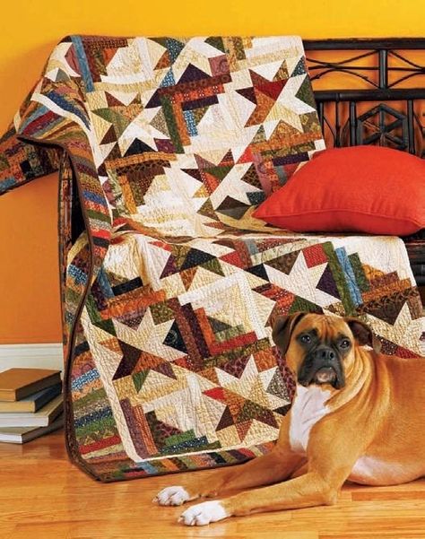 Autumn Quilts, Fall Quilt Patterns, Churn Dash Quilt, Quilting Digest, Quilt Tips, Log Cabin Quilt Pattern, Decorating House, Quilt Display, Primitive Quilts