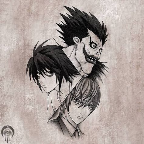 Deathnote Tattoo, Easy Hair Drawings, Anime Sleeve, Ash Colour, L Tattoo, Note Tattoo, Geek Tattoo, Pencil Sketch Images, Spooky Tattoos