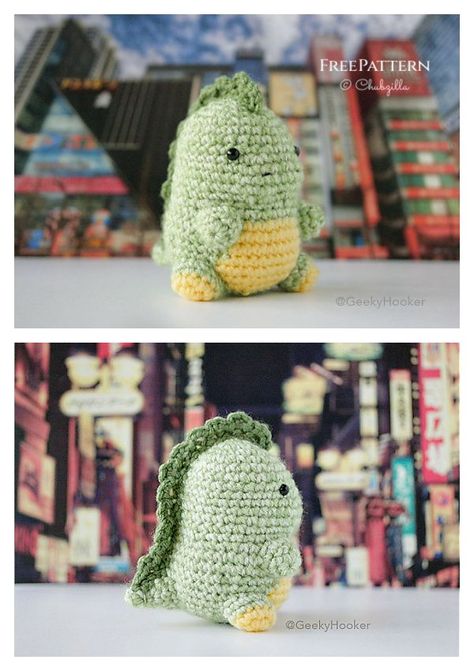 Chubzilla Mini Dino Amigurumi Free Crochet Pattern Club Crochet, Crochet Free Patterns, Crochet Dinosaur, Pola Amigurumi, Crochet Animals Free Patterns, Kawaii Crochet, Crochet Amigurumi Free Patterns, Crochet Amigurumi Free, Blanket Patterns