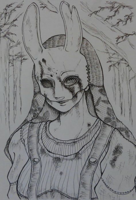 Huntress Dbd Fanart, Huntress Dbd Art, The Huntress Dbd Fanart, Dbd Drawings, Huntress Tattoo, Huntress Dbd, Dbd Fanart, Mask Drawing, Horror Movie Icons