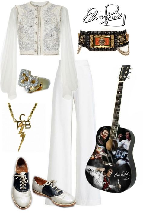 Elvis Presley Outfits Women, Elvis Inspired Outfit Women, Elvis Inspired Outfit, Unorganized Aesthetic, Elvis Presley Wallpaper, Iconic Outfits, Dresser Drawer, Western Chic, Adidas Outfit