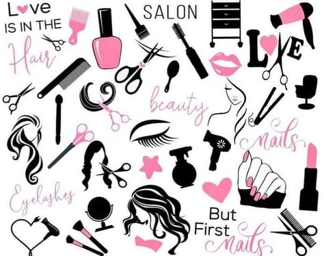 Nails Svg, Hairdresser Svg, Makeup Svg, Beauty Salon Posters, Wooden Signage, Salon Pictures, Hair Logo, Hair And Beauty, Hair Dresser