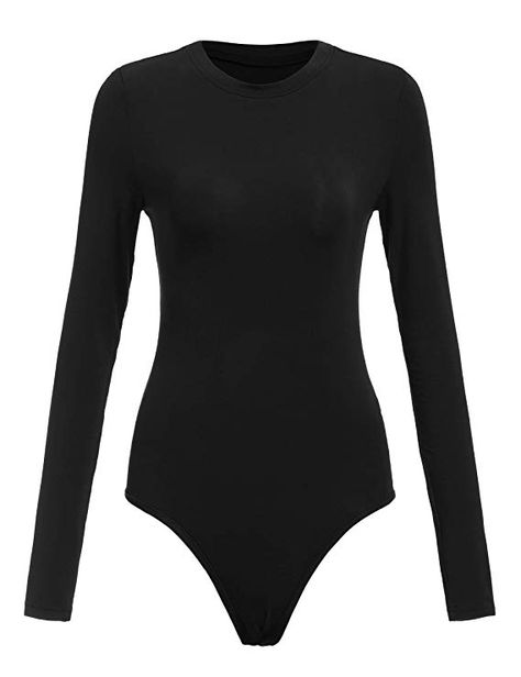 Leotard Tops, Long Sleeve Leotard, Black Leotard, Bodycon Tops, Bodysuit Tops, Body Outfit, Body Suit Outfits, Stylish Jackets, Amazon Women