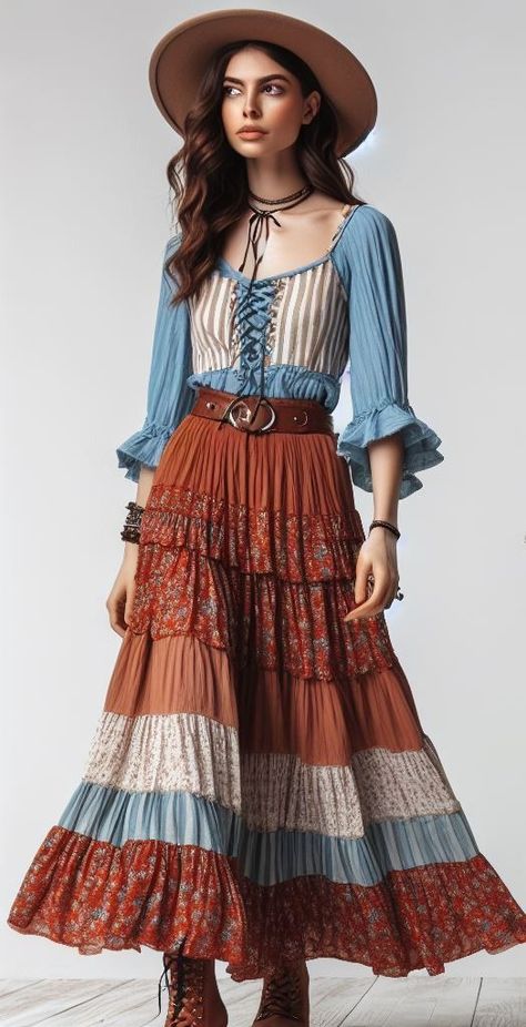 Gipsyland Outfit, Hippie Elegante, Wedding Guest Dress Ideas, Bright Outfit, Bohemian Style Clothing, Hippie Style Clothing, Fashion Tops Blouse, Elegant Fall, 2024 Wedding