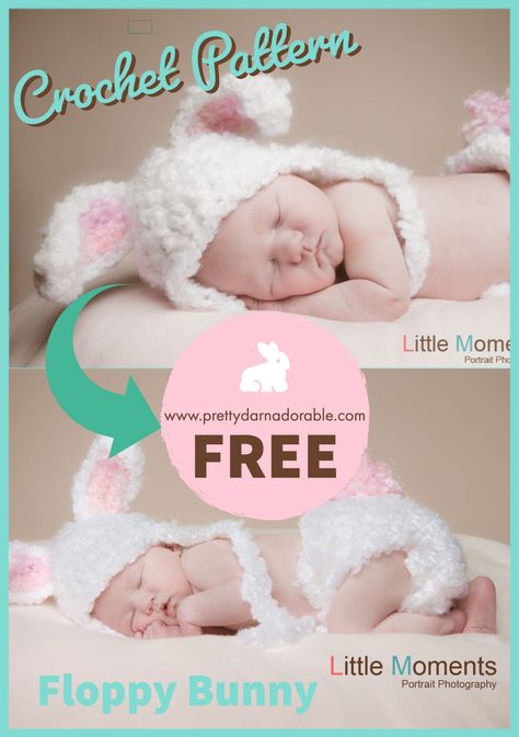 Crochet Bunny Hat Pattern With Floppy Ears · Pretty Darn Adorable Crochet Bunny Hat Pattern, Bunny Hat Pattern, Free Crochet Bunny, Crochet Monkey Hat, Bunny Hat Crochet, Crochet Bunny Hat, Baby Bunny Hat, Free Baby Patterns, Crochet Monkey