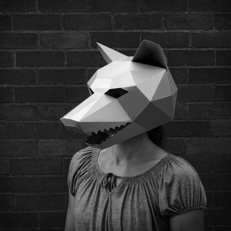 Halloween Costume Animal, Papercraft Mask, Wolf 3d, Wolf Skull, Wolf Costume, Wolf Mask, Surviving In The Wild, Mask Template, Half Mask