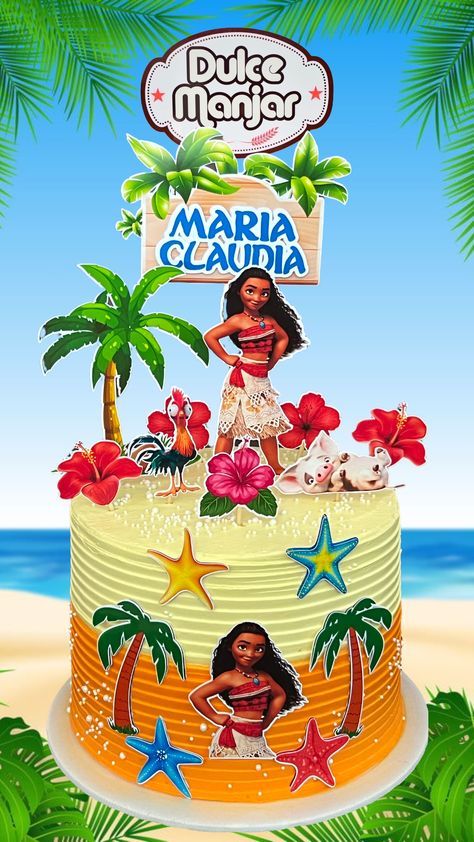 Sofia Cake Topper, Moana Birthday Cake Ideas, Mohana Cake, Moana Cake Design, Moana Cakes, Moana Cake Topper, Sofia Cake, Moana Birthday Cake, Mickey Mouse Cake Topper