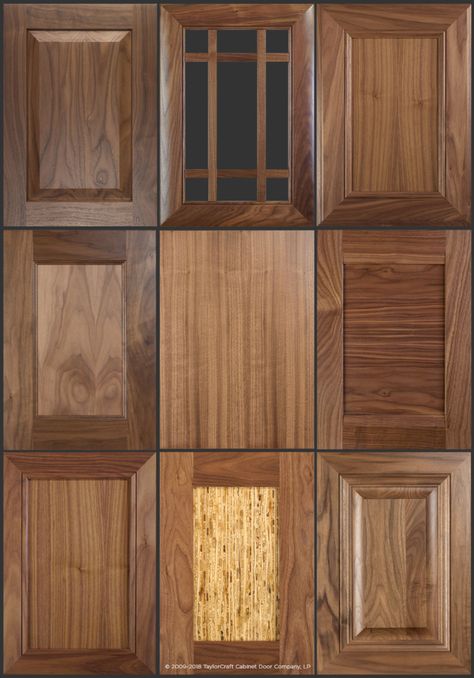 Solid Wood Cabinet Doors, Traditional Style Cabinets, Flat Wood Cabinets, Door For Toilet Room, Walnut Wood Cabinets, Rustic Walnut Kitchen Cabinets, Walnut Shaker Kitchen Cabinets, Walnut Cabinets White Countertops, Wood Cupboards Kitchen