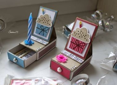 Matchbox Crafts, Match Boxes, Matchbox Art, Match Box, Easel Cards, Cadeau Diy, Birthday Cards Diy, Diy Box, Pop Up Cards