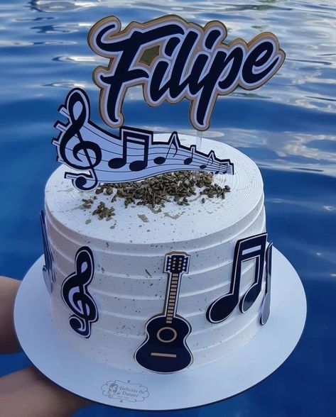 Bolo Musical, Cake Bday, Gym Cake, Music Cakes, Funny Stickman, Birthday Quotes For Me, Bolo Fake, Flower Cake, Birthday Quotes